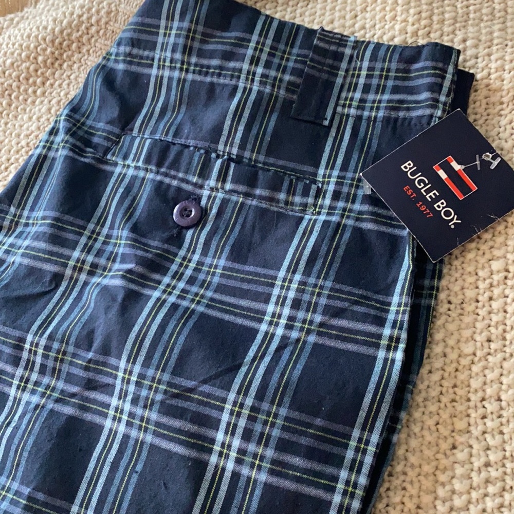 Mens Bugle Boy Blue Plaid Shorts 40